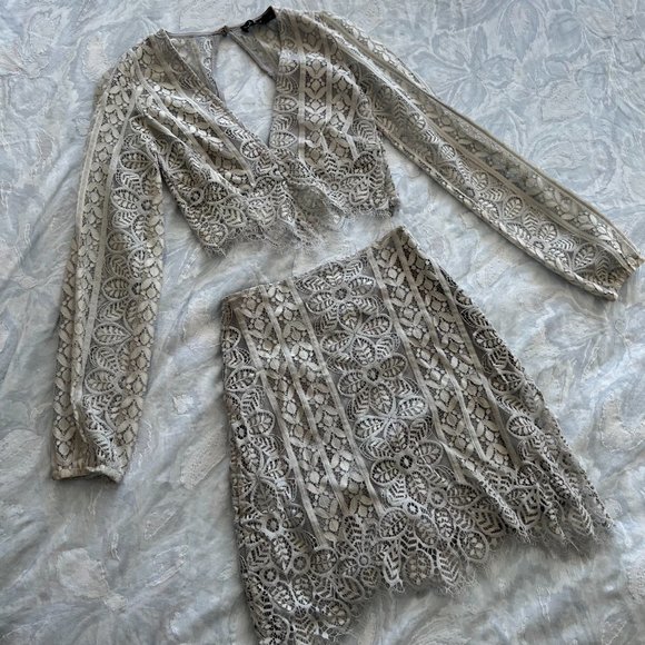 For Love & Lemons Lyla Lace Top and Skirt Set - Picture 7 of 11